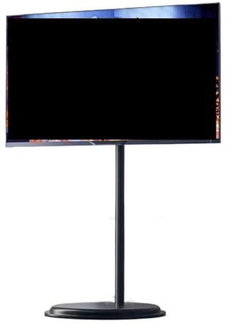 Adjustable Mobile TV Stand with Swivel Wheels, Universal TV and Monitor Mount for 24-43 Inch Screens, Portable Cart - Black