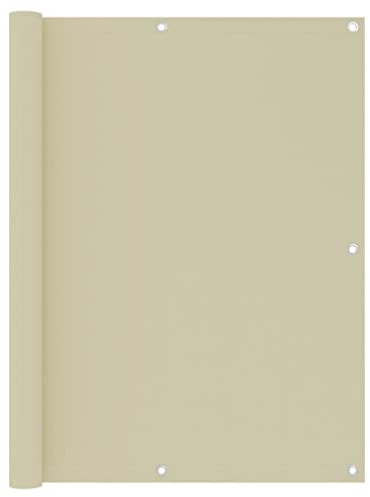 Lumanois Balkon-Sichtschutz Creme 120x500 cm Oxford-Gewebe 1,38 kg | Aluminium, Wasserabweisend Terrasse