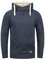 Blend BHSales Herren Kapuzenpullover Pullover Hoodie mit Teddy-Futter Kängurutasche Rippbündchen Baumwollmischung Regular fit, Größe:M, Farbe:Navy Teddy (74653)