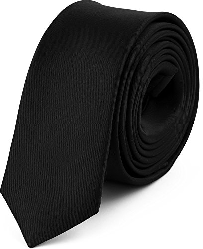 Ladeheid Herren Schmale Krawatte SP-5 (150cm x 5cm, Schwarz)