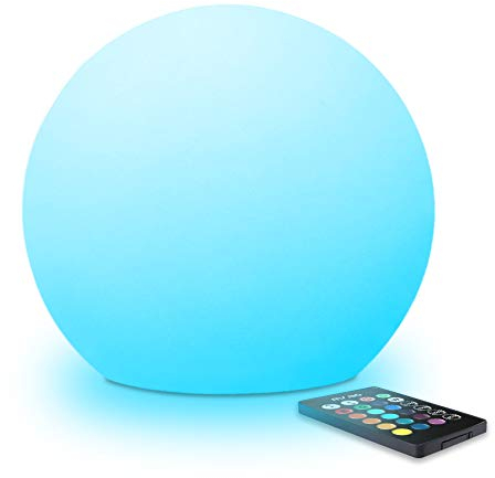 MR.GO 10 LED Sfera Luminosa Lampada Cambiamento Colore Luce Ambiente con Telecomando, Impermeabile Palla da Giardino 16 Colori Dimmerabile Ricaricabile Luce Notturna per Decorazione