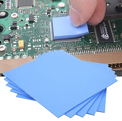 FTVOGUE 5Pcs 1.5W/m-k Silicone Thermal Conductivity Pad Heat Dissipation Sheet for Laptop Heatsink/GPU/CPU/LED Cooler 100x100x1.5mm
