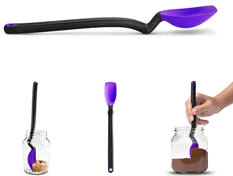 Dreamfarm Mini Supoon | Cuillère multifonction en silicone anti-adhésif avec lignes de mesure | Ustensile de cuisine | Violet
