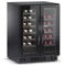 DOMETIC E40FGD Cave à vin avec 2 zones de température et double porte en verre pour 40 bouteilles Noir