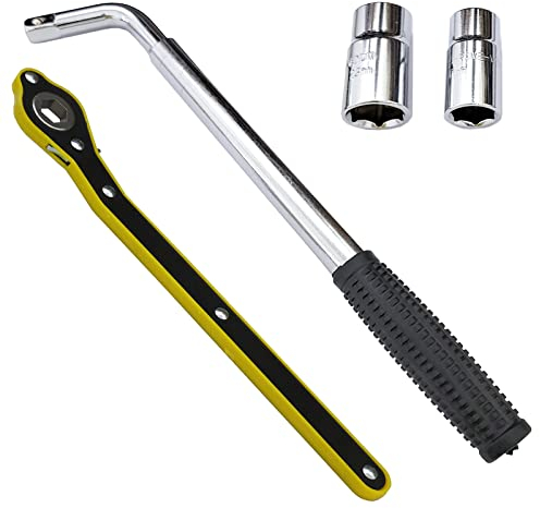 Chiave per ruota da 14 a 20 pollici con prese standard CR-V + chiave a cricchetto girevole a 360° (esagonale)