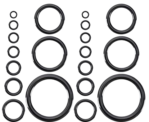 OTOTEC 40-teiliges Keramik-Ring-Set, 10 Größen, 4,8 mm - 29,9 mm Außendurchmesser, Ersatz-Angelruten-Öse, Angelruten-Reparaturzubehör, Schwarz