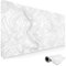Niviy Tappetino Mouse XXL,800x350mm Tappetino per Mouse Bianco, Tappetino da Scrivania con Bordi a Doppia Cucitura,Mousepad lavabile per Ufficio,PC,Mouse e Tastiera,(Topografico, Bianco)