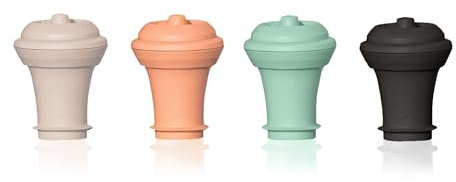 Vacu Vin Wine Saver Vacuum Reusable Stoppers - Set of 4 - Designed and Made in The Europe - Keep Wine Fresh for Up to a Week with Airtight Seal - Compatible with Vacu Vin Wine Saver Pump