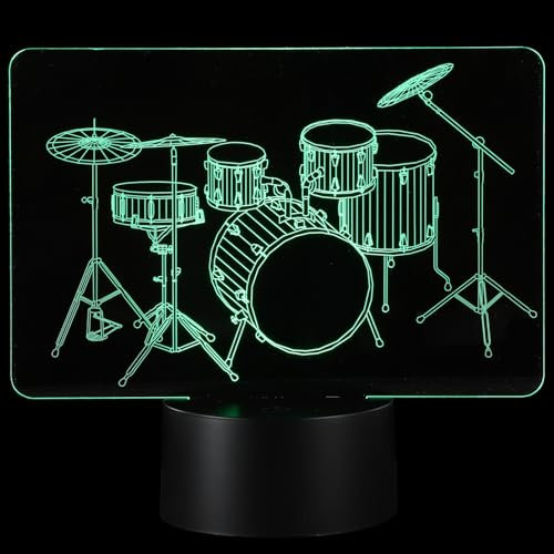 Artibetter 3d Schlagzeug Nachtlampe USB Touch Illusionslampe Acryl Kinderzimmerdeko Schlafzimmer Nachtlicht