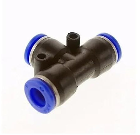 5pc Pneumatic Tee 3 Way Push In Connector Union Quick Release Air Fitting Plumbing Fit Tube O/D 4mm