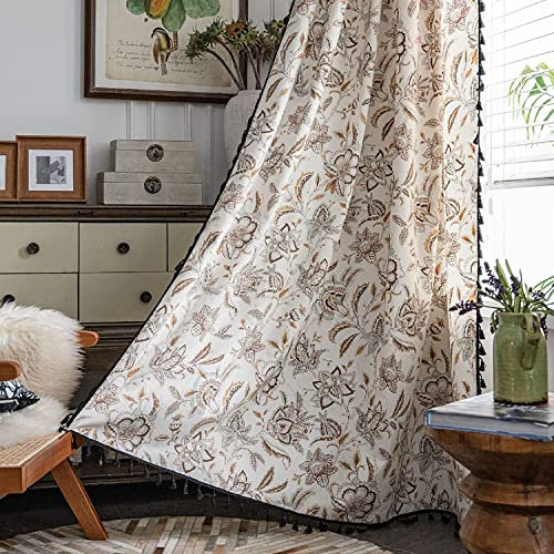 MGEMJMJ 1 Paneles Cortinas De Estilo Bohemio Bufandas Decorativas De Algodón Cortina Aislante Cortina De Borde De Borde Jardín De Dormitorio(Size:150xH260cm(59x102inch),Color:paches)