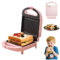Personal Sandwich Maker, Household Multi-Functional Breakfast Griller, Nonstick Panini Press, Pizza Pockets, Quesadillas, Mint Green, Great for Travel Camping Barbecue (Pink)