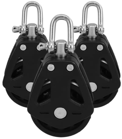 TOYANDONA 3 Pièces Poulie Pivotante en Nylon et Acier Inoxydable pour Corde et Câble, Fonctionnement Fluide, Résistante à L’Usure, pour Bateaux et Matériel de Pont Marin