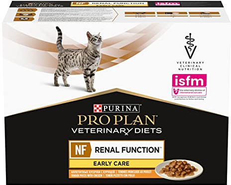 PRO PLAN VETERINARY DIETS NF Renal Function Early Care | 10 x 85 g | Diät-Alleinfuttermittel für ausgewachsene Katzen im Frischebeutel | Zur Unterstützung der Nierenfunktion