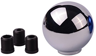 SMKJ Universal Auto Schaltknauf Chrom Runde Kugel Schaltknüppel Shifter Knob für most Manuelles oder automatisches (Silber)