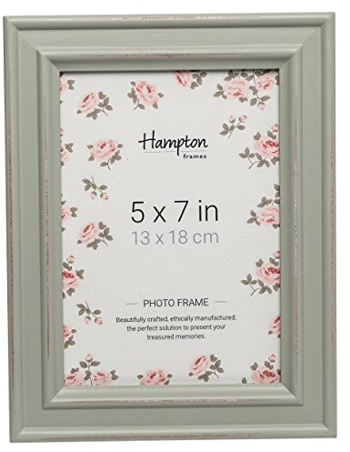 Hampton Frames PAL301957S Bilderrahmen, Shabby-Chic-Stil, 13 x 18 cm, Salbeigrün