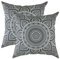 TreeWool Dekorativer Kissenbezug (50 x 50 cm, Graphit) Mandala Design 100% Baumwolle (2er Pack)