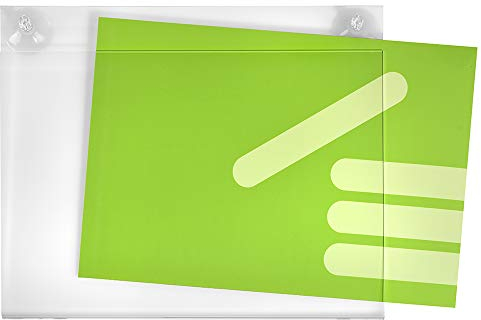 DIN A4 Quer (297x210mm) Acrylglastasche mit Saugnäpfen für Glasscheiben/Infotasche/Blatthalter/Schildhalter/Preisschildhalter/Plakattasche/Saugnapf/Haftsauger/Transparent - Zeigis®