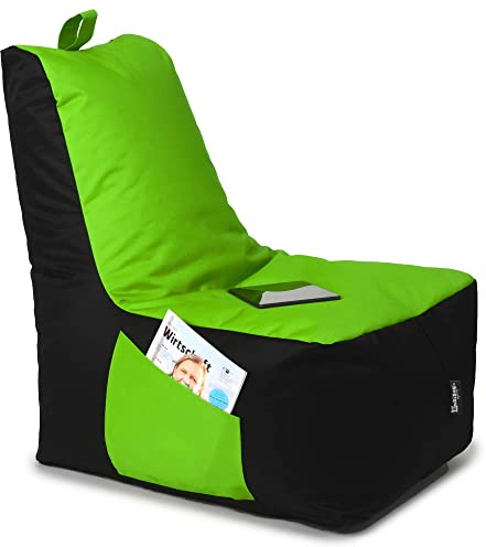BuBiBag Sitzsack für Kinder und Erwachsene, Gaming Sitzsäcke mit Füllung für das Kinderzimmer, Zockersessel für groß und klein | XXL ChillBag, Kiwi