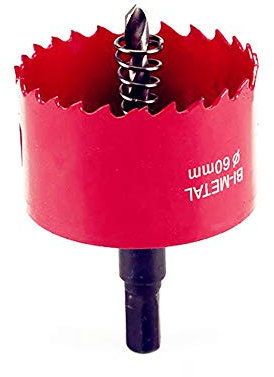M42 HSS Bi-Metal Hole Saw with Hexagon Adapter and Centring Drill for Wood Iron Sheet Pipe Plastic (60MM)