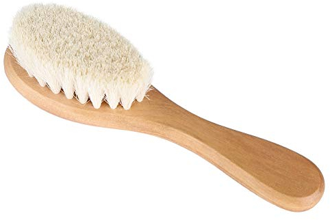 Baby-Haarbürste mit Holzgriff und superweichen Ziegenborsten für die Kopfmassage