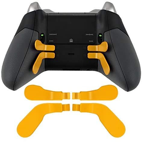 Repuesto de 4 palas de metal de acero inoxidable para mando Xbox One Elite (naranja)