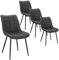 WOLTU Esszimmerstühle 4er Set Küchenstuhl Polsterstuhl Wohnzimmerstuhl Sessel mit Rückenlehne, Sitzfläche aus Stoffbezug, Metallbeine, Anthrazit BH247an-4