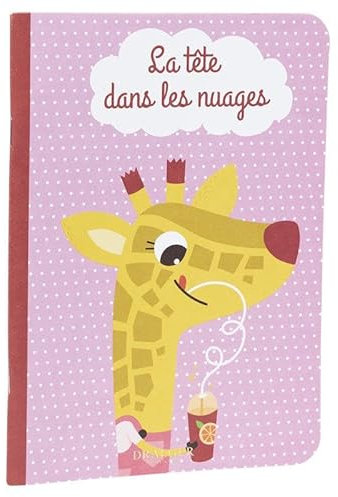 DRAEGER PARIS 1886 - Cahier Enfant La Tête dans Les Nuages - Format A5 14,8x21cm - 60 Pages Grands Carreaux Séyès - Papier FSC Certifié - Encres Végétales - Collection Animaux Mignons - Idéal Cadeau