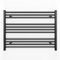 Myhomeware 700mm Wide Black Flat Heated Bathroom Towel Rail Radiator For Central Heating Elegant Designer UK Alyssa 700 (W) x 600 (H) Black