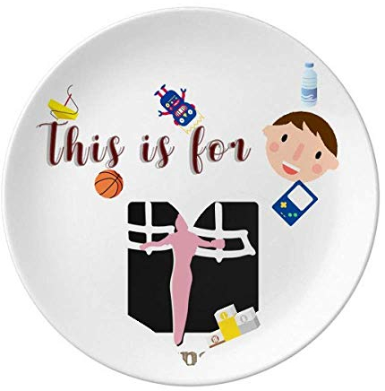 China Sports Gymnastic Rings Olympics Porcelain Plate Dinner Round Dish Boy Man