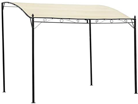 Tidyard Gazebo da giardino, copertura per feste, pergola, giardino, terrazza, gazebo, protezione solare, tenda da giardino, bianco crema, 3 x 2,5 m