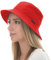 The Hat Depot Jeans-Baumwolle & leicht, schnell trocknend, verstaubarer Bucket Sonnenhut - Rot - L/XL