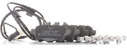 RIDEX 402B1338 Bremsbelagsatz Bremsbeläge Hinten mit Verschleißwarnkontakt Kompatibel mit MINI Schrägheck R56