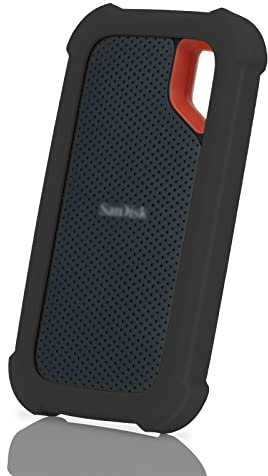 LEFXMOPHY Case Cover Replacement for SanDisk Extreme Portable New Generation SDSSDE61 500GB 1TB 2TB 4TB External SSD, E61 Soft Silicone Portective Skin Sleeve, Black