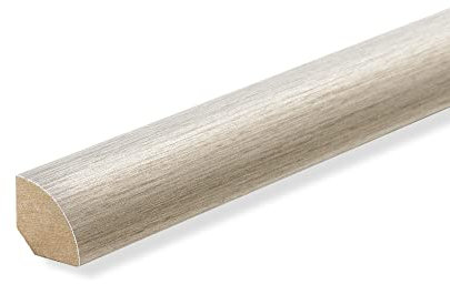 REESE | Viertelstab Abdeck- Abschluss- Sockelleiste | MDF Edelstahl Optik | Folie 14x14mm | 40 Stück | 92lfm