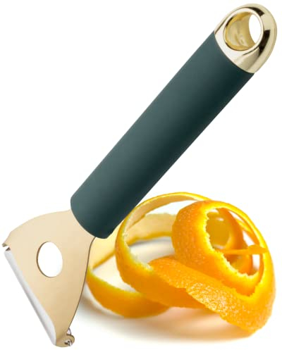 Stainless Steel Precision Peeler Tool - Precision Ground Blade, Easily Peels Carrots, Potatoes and Apples, Glides Smoothly Making Ribbons Of Ingredients. Green And Gold Kitchen Tool With 5yr Guarantee