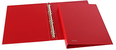 FAVORIT Raccoglitori ad Anelli Sprint in Cartone, 22 x 30cm, 4 Anelli Tondi da 30mm, Rosso 400173353