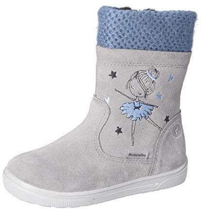 RICOSTA Mädchen Klassische Stiefeletten Sweet,Kinder Stiefeletten,WMS:Mittel,lose Einlage,RicostaTEX,Stiefel,Bootee,Graphit/Jeans (450),34 EU