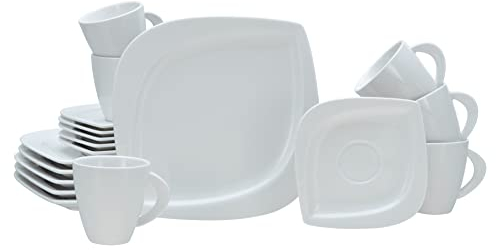 CreaTable, 18530, Serie Melbourne, 18-teiliges Geschirrset, Kaffeeservice aus Porzellan, spülmaschinen- und mikrowellengeeignet, Qualitätsproduktion