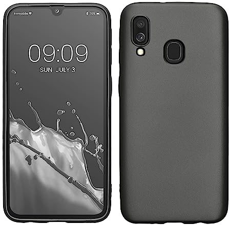 kwmobile Case kompatibel mit Samsung Galaxy A40 Hülle - Schutzhülle aus Silikon metallisch schimmernd - Handyhülle Metallic Grau