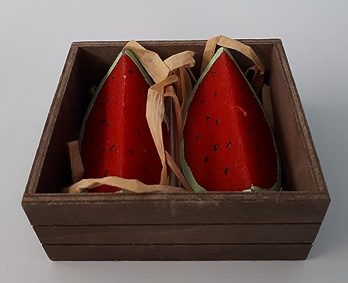 Set mit 2 Kerzen, Scheiben Wassermelone, 10 cm