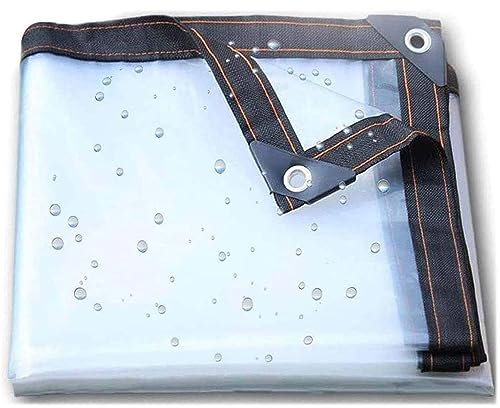 Amunpitic Bâche de Protection Imperméable 4x8m, Bâches Transparente étanche, Extérieur PVC bache avec Œillet, Anti-DéChirure, pour Jardins, Serre, bâche de Toit pour Plantes