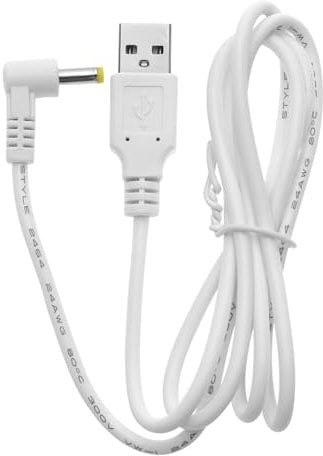 DC Charger USB Charging Cable 4mm Round DC Power Cable Compatible with Panasonic Camcorder HC-V/HC-VX/HC-W/HC-WX K2GHYYS00002 White