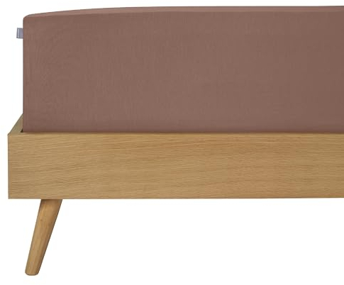 Schiesser Edeljersey Spannbettlaken Jessi | 100% gekämmte Baumwolle aus nachhaltiger Produktion | für Matratzen 140x200cm bis 160x200cm | Matratzenhöhe bis 22cm | Braun
