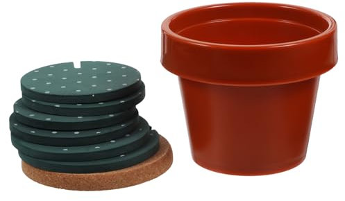 IMIKEYA 1 Jeu Coupe Cactus Tacheté Tapis De Tasse Décoratifs Ensemble De Dessous De Verre Cactus Dessous De Verre Mignons Ensemble De Montagnes Russes Coussinets Isolants Eva Place Ménage