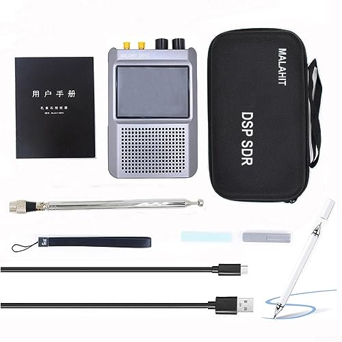 Malahit-DSP2 Malachite Receiver Radio, Firmware 2.40 Second Generation, with Antenna, Handheld Radio Recorder Built in Battery, AM, SSB, for DSB, CW, NFM, WFM