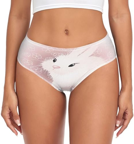 YOUJUNER Damen-Unterwäsche, Osterhase, Kaninchen, Rosa, bequem, Basic-Slip, Hipster-Hose für Mädchen, mehrfarbig, 36
