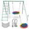 HyperMotion Swing HYP10 Kinderschaukel Outdoor Set - Garten Spielplatz mit Storchennest Schaukel (45 kg), Kletterleiter & Netz - Wetterfeste Spielanlage für Kinder ab 3 Jahren