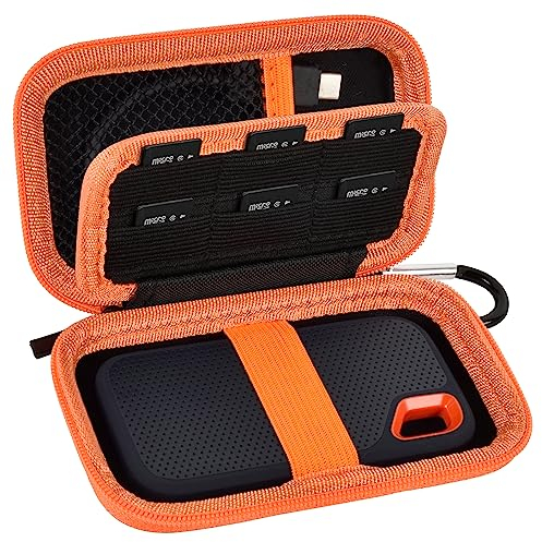 Case for SanDisk 1TB 2TB 500GB Extreme Portable SSD, Fits SanDisk PRO External Solid State Drive, Hard Drive Storage Holder for SDSSDE61/SDSSDE60/SDSSDE81 (Box Only) (Orange)
