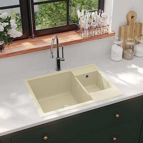 spülbecken kücheHome Outdoor SonstigesKüchenspüle mit Doppelbeckenüberlauf Granitbeige